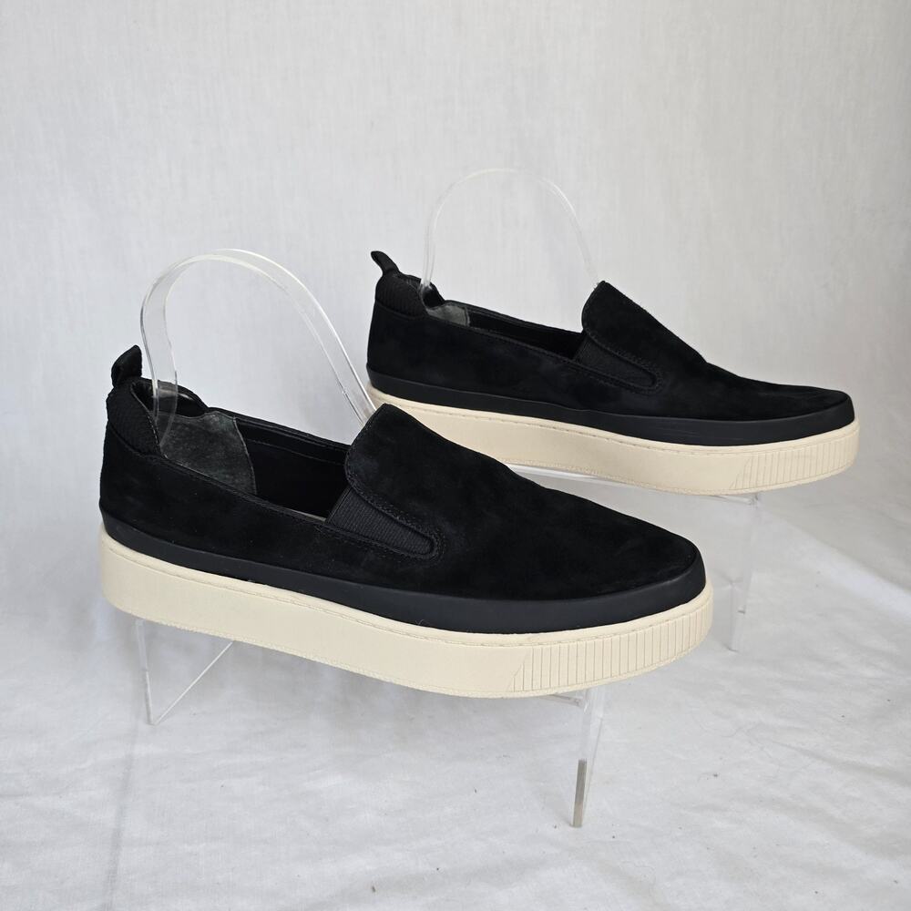 Franco Sarto Sneakers Women's 9 Black Slip On Leather & Suede